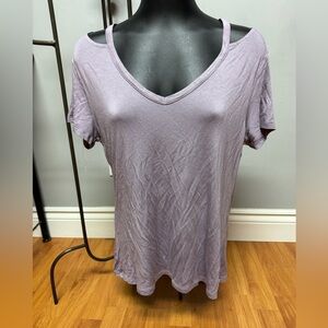 Women's Purple V-Neck Top